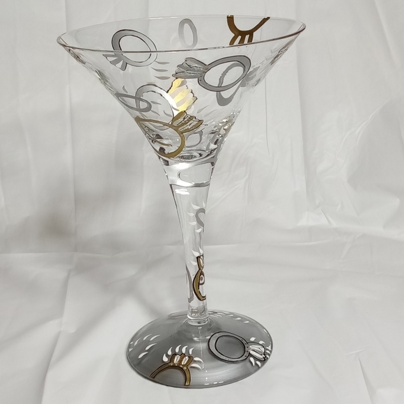 Lolita Wedding Hand Painted 7.5oz Martini Glass with Attitude Recipe on Bottom - Picture 4 of 9